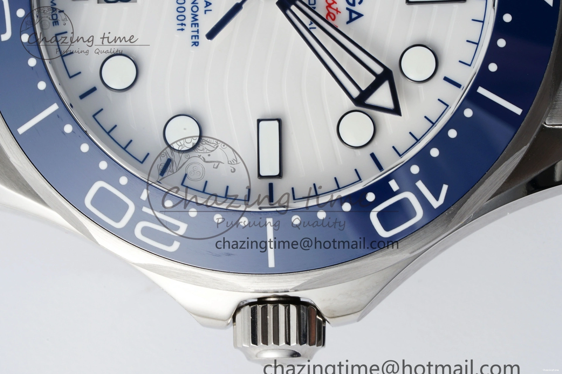 0428 Thermal Seamaster Diver 300M ZF 1:1 Best Edition Blue Ceramic White Dial on SS Bracelet A 7733